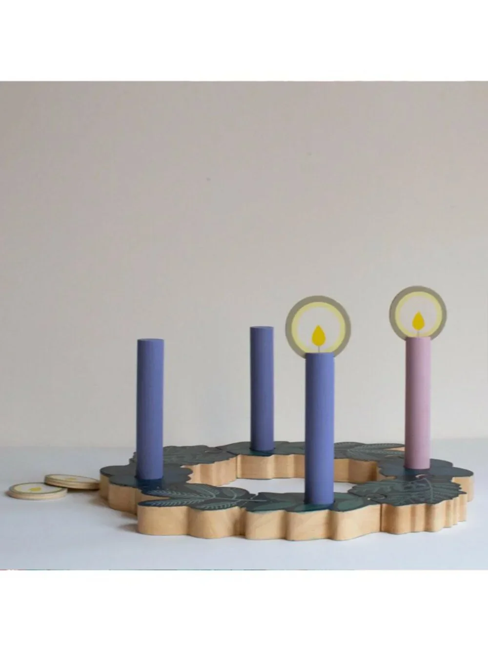 Advent Wreath NWT – Double-sided Advent to Christmas Wooden Wreath Set